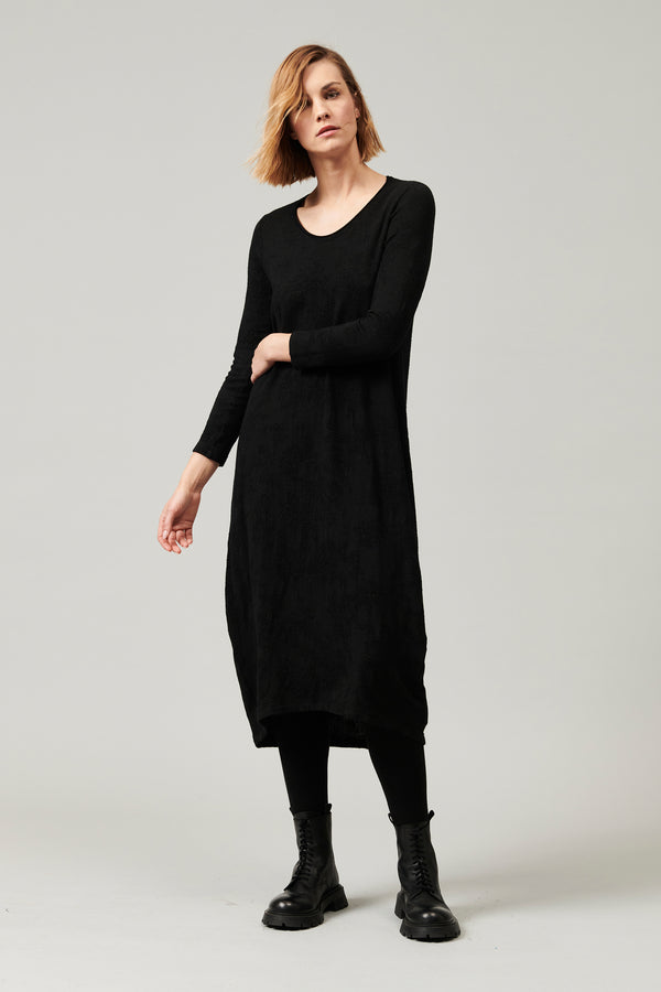 Knit dress with wool and viscose blend yarn, with tone-on-tone allover jacquard workmanship | 1013.CFDTDY-0606.901