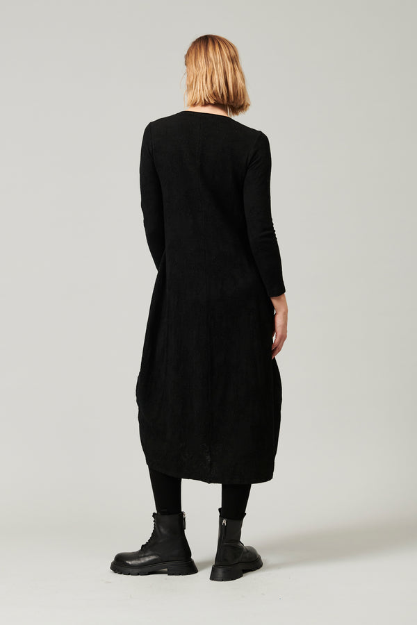 Knit dress with wool and viscose blend yarn, with tone-on-tone allover jacquard workmanship | 1013.CFDTDY-0606.901