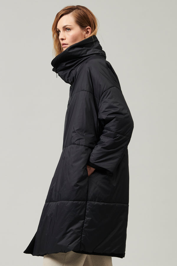 Gefütterte jacke, double face, oversize-schnitt aus wollgewebe. weit verlaufender schalkragen | 1013.CFDTDY-0706.901