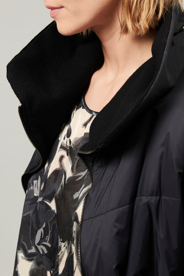 Double-faced padded jacket with oversize fit in wool cloth. very wide shawl collar | 1013.CFDTDY-0706.901