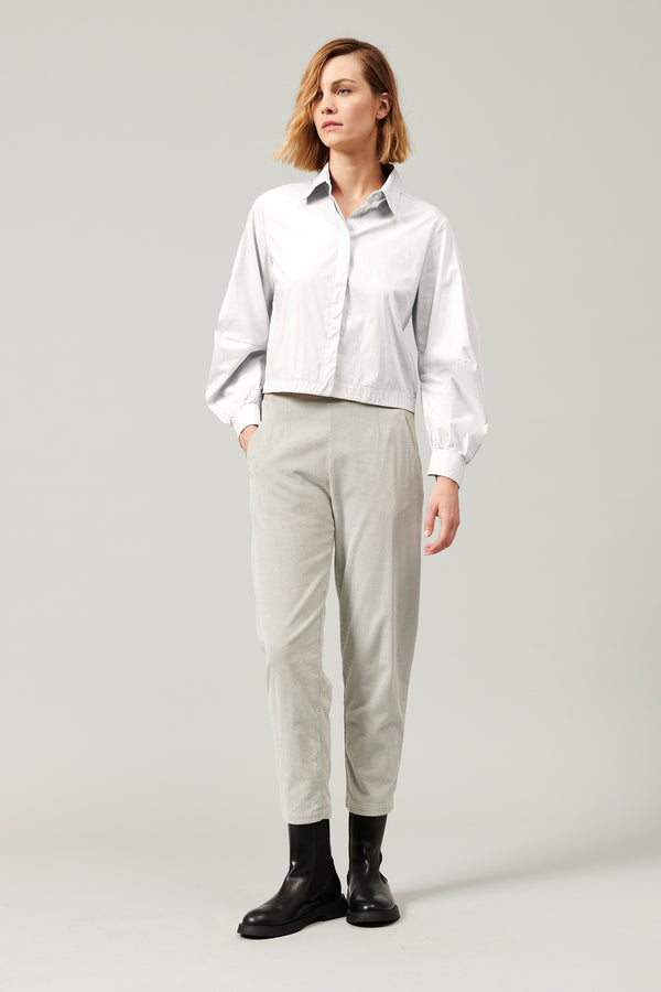 Stretch cotton poplin shirt with voluminous shaped sleeve, loose fit | 1013.CFDTDY-5001.110