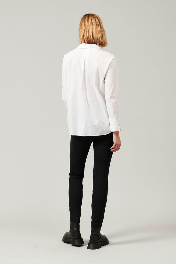 Long shirt in stretch cotton poplin | 1013.CFDTDY-5003.110