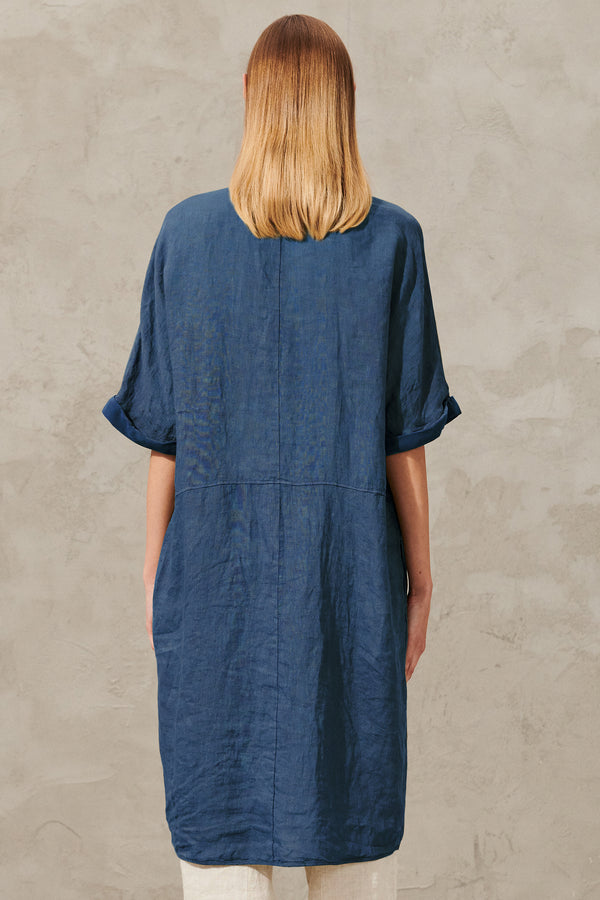 Camicia lunga maniche a chimono di lino con inserti di viscosa | 1012.CFDTRXE143.25