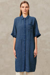 Camicia lunga maniche a chimono di lino con inserti di viscosa | 1012.CFDTRXE143.25