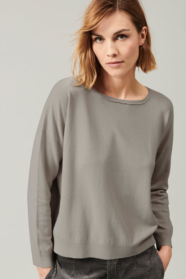 Transit Par Such Maglia oversize in viscosa e lana. linea a scatola collo a barchetta – Transit