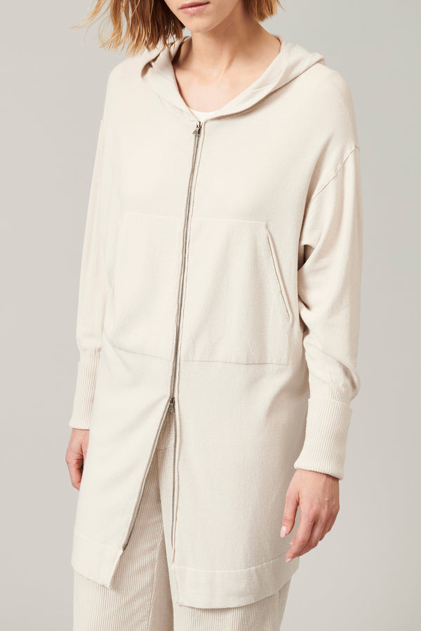 Viscose and wool zipped maxi hoodie | 1013.CFDTRY11467.21