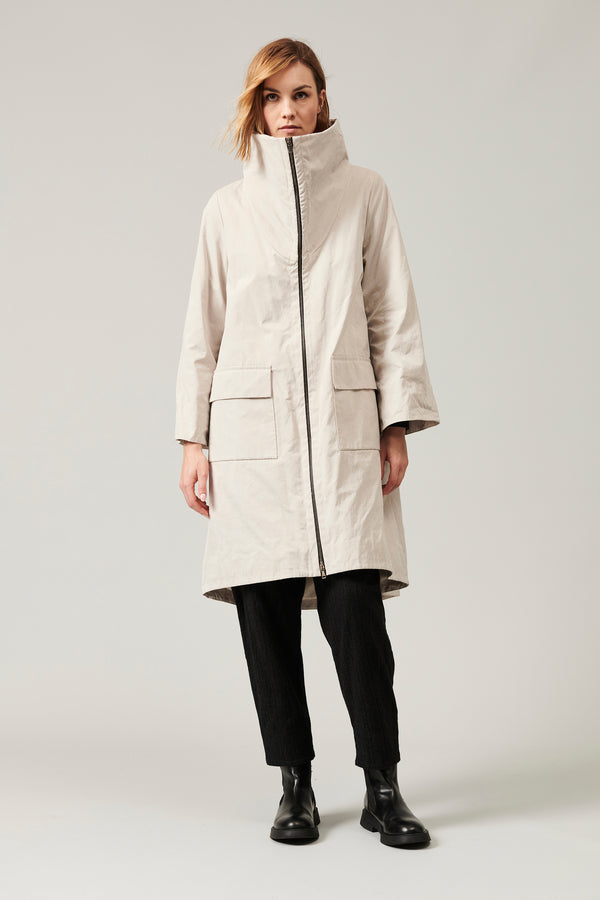 Water-repellent cotton and nylon zipped outwear jacket lined with light cloth | 1013.CFDTRY1361.21