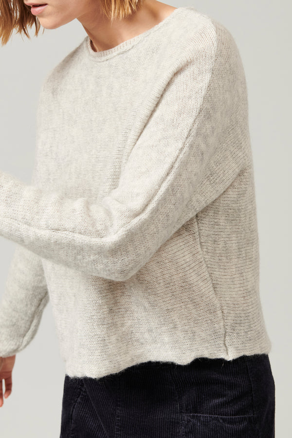 Pull oversize en alpaga et laine mélangée avec encolure bateau | 1013.CFDTRY16512.11