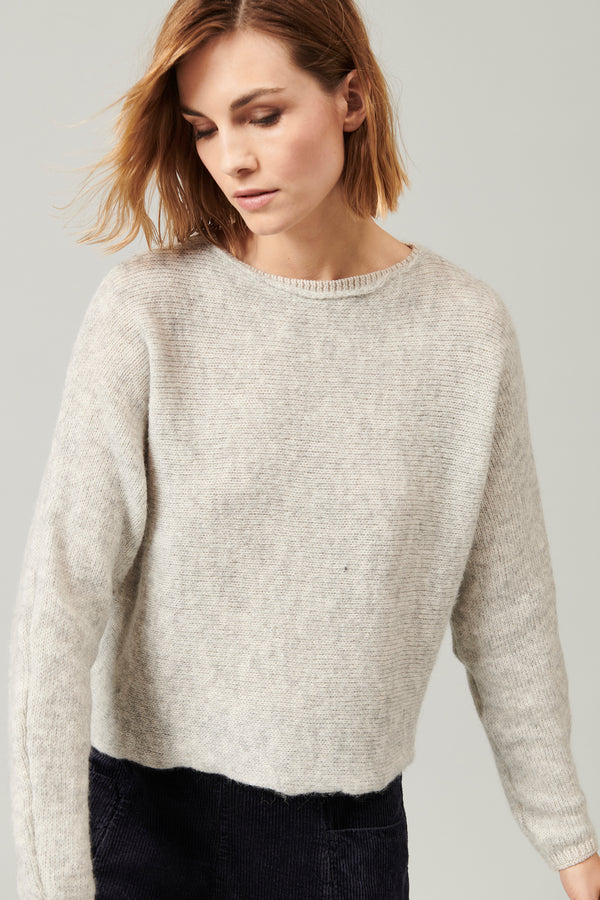 Pull oversize en alpaga et laine mélangée avec encolure bateau | 1013.CFDTRY16512.11