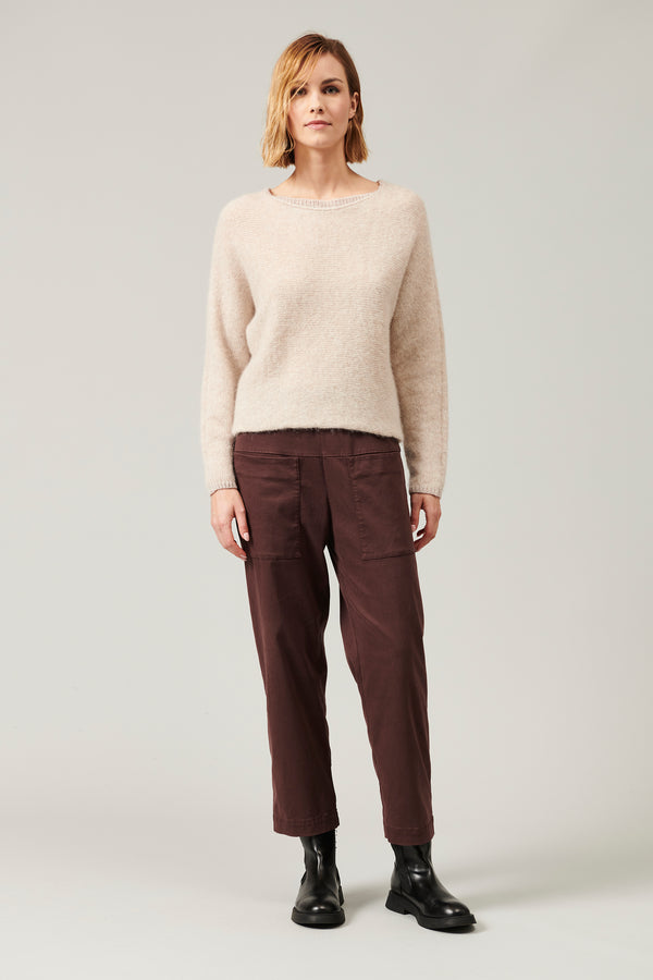 Boat neckline wool and alpaca blend oversize knit | 1013.CFDTRY16512.21