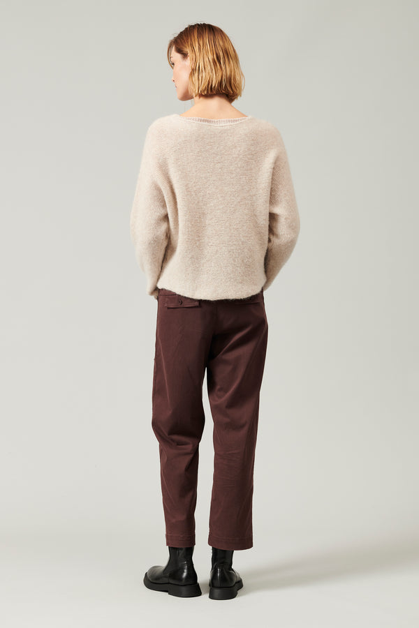 Boat neckline wool and alpaca blend oversize knit | 1013.CFDTRY16512.21