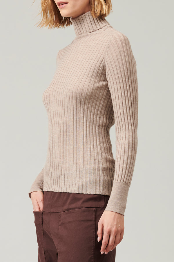 Turtleneck ribbed extrafine wool knit | 1013.CFDTRY19542.21