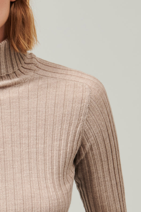 Turtleneck ribbed extrafine wool knit | 1013.CFDTRY19542.21