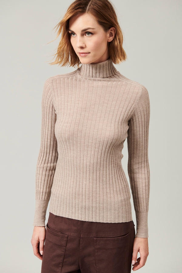 Turtleneck ribbed extrafine wool knit | 1013.CFDTRY19542.21