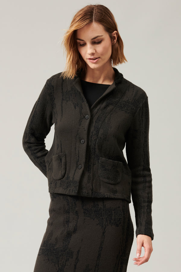 Wool and viscose jaquard knit short jacket | 1013.CFDTRY6411.16