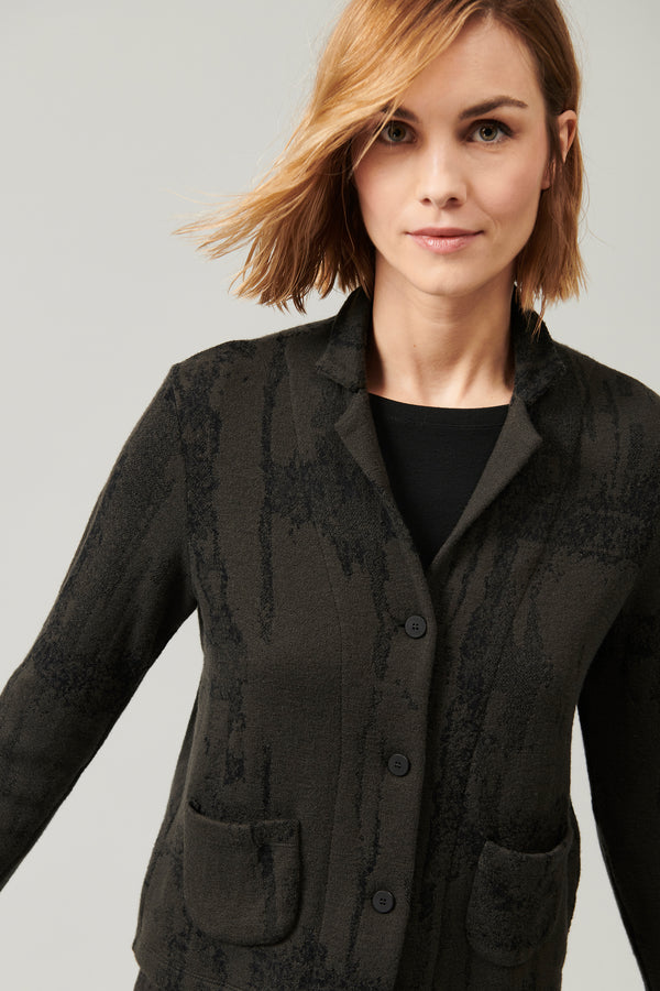 Wool and viscose jaquard knit short jacket | 1013.CFDTRY6411.16