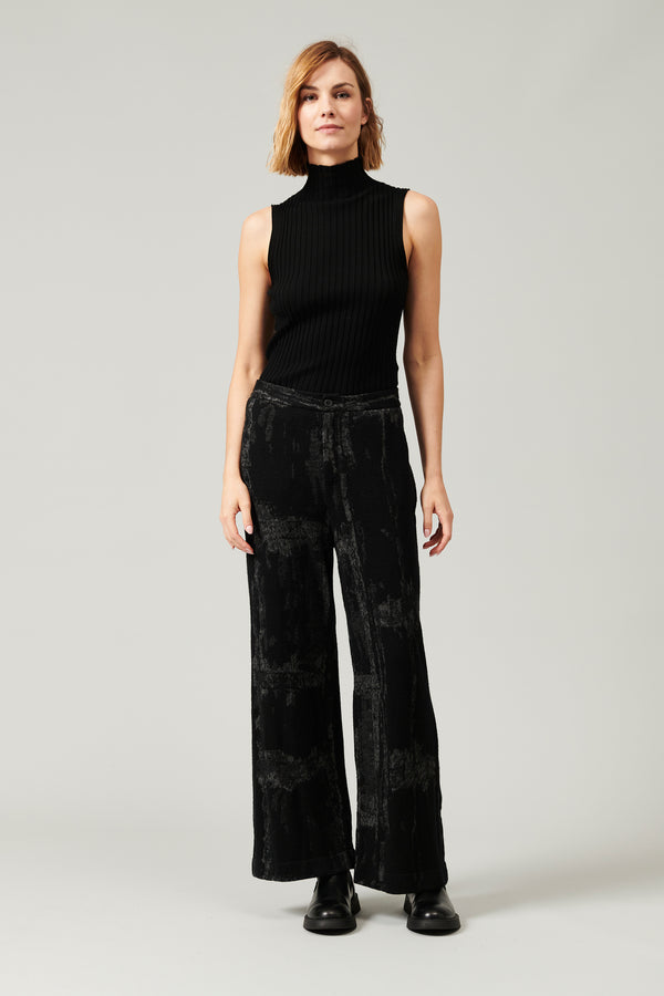 Wool and viscose jaquard knit palazzo trousers | 1013.CFDTRY6412.10