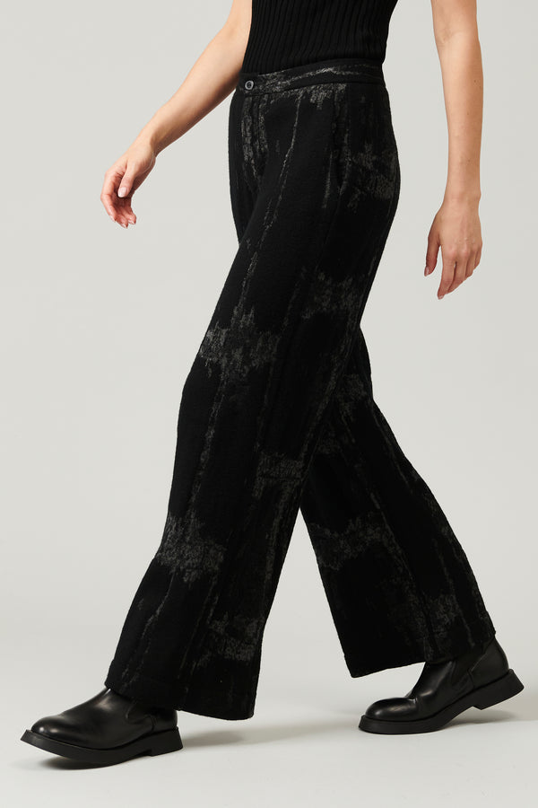 Wool and viscose jaquard knit palazzo trousers | 1013.CFDTRY6412.10