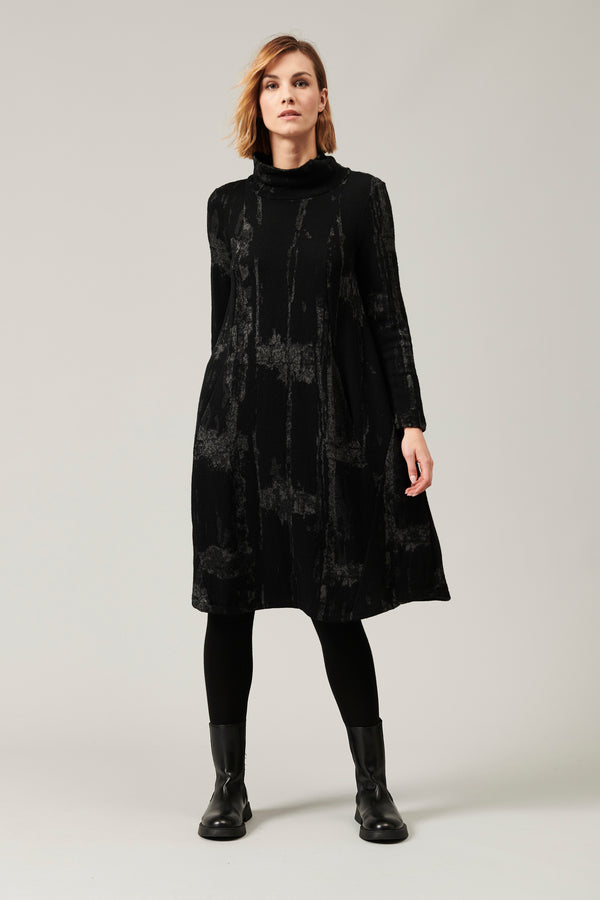 Wool and viscose jaquard knit turtleneck dress | 1013.CFDTRY6414.10