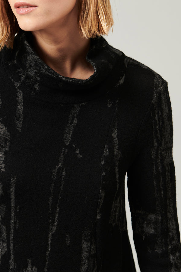 Robe à col montant en jacquard de laine et viscose | 1013.CFDTRY6414.10