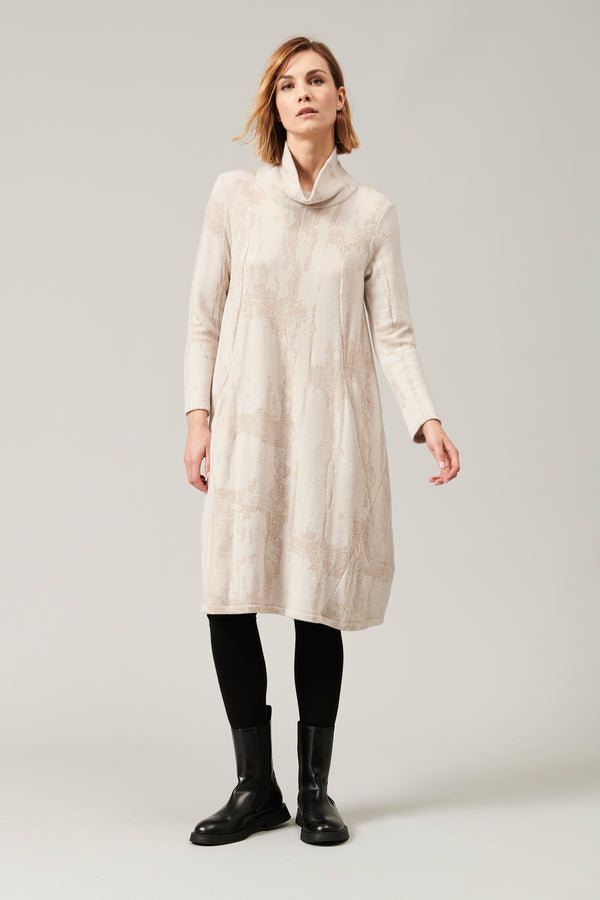 Wool and viscose jaquard knit turtleneck dress | 1013.CFDTRY6414.01