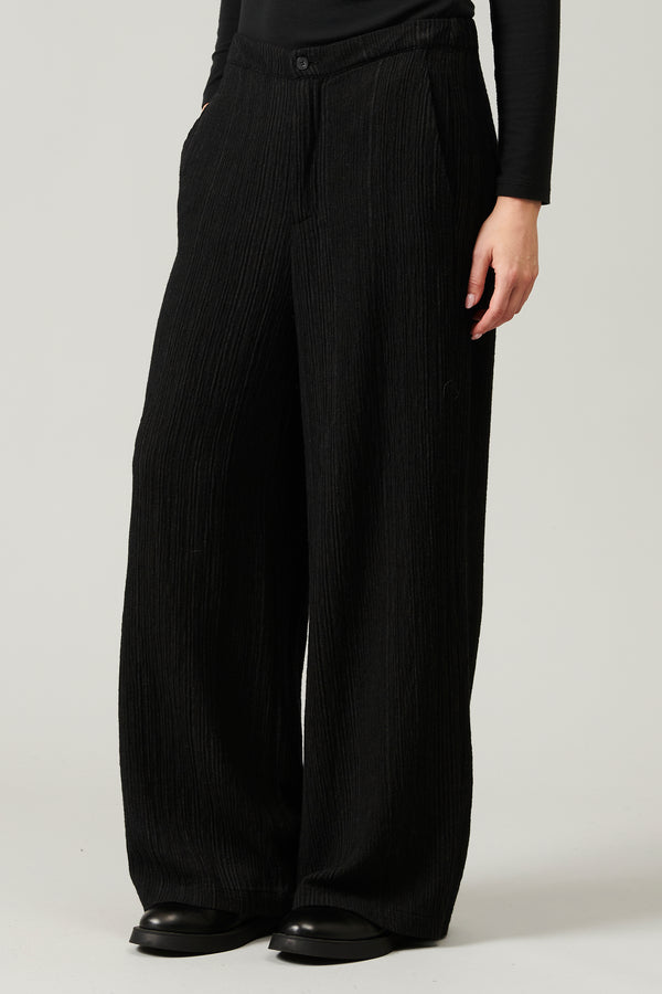 Palazzo trousers in embossed pinstripe wool blend | 1013.CFDTRYA101.10