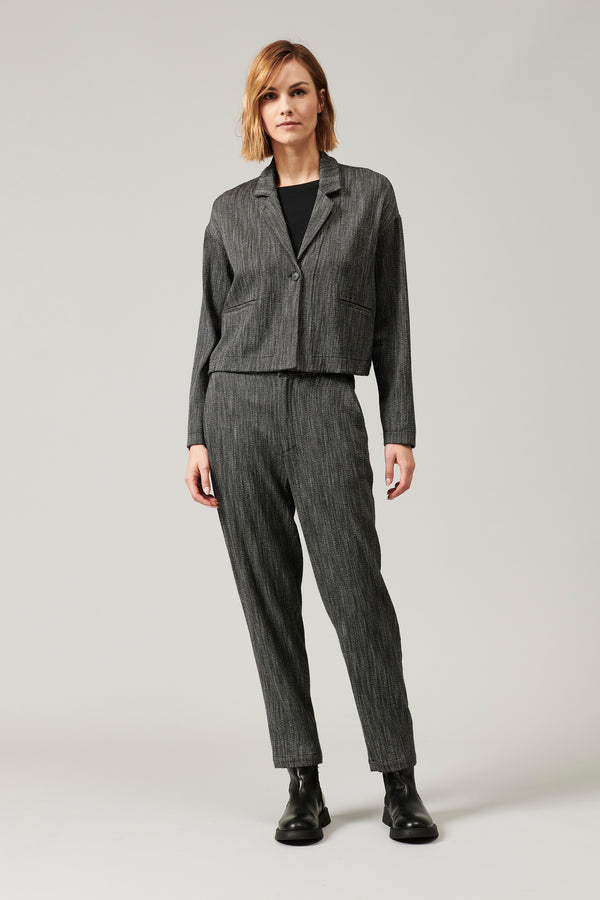 Stretch wool blend micro-patterned short jacket | 1013.CFDTRYF150.13