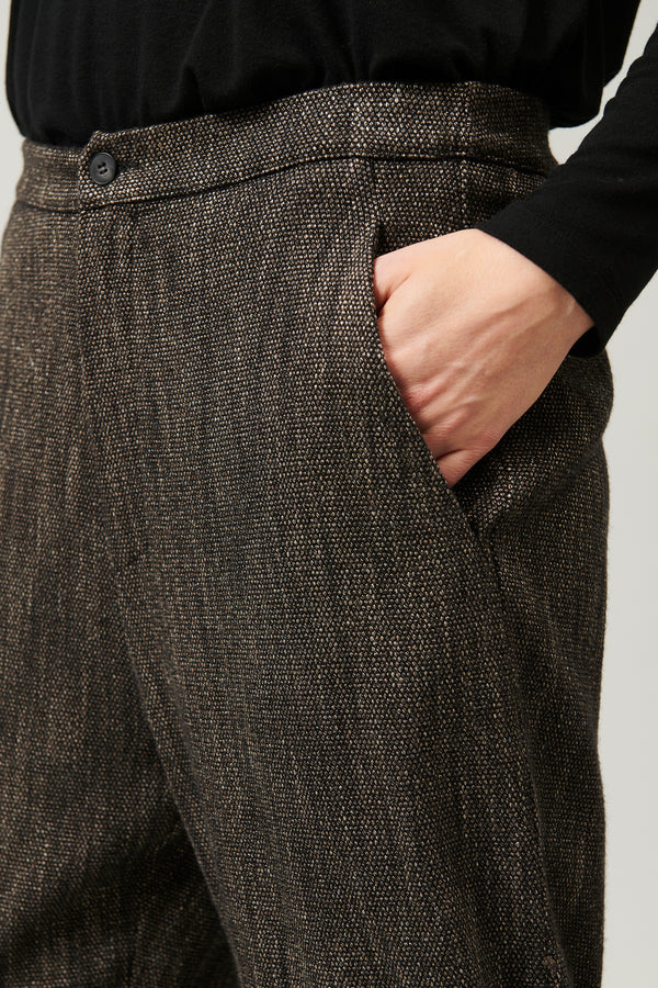 Comfort fit trousers with elastic on the back in stretch wool blend micro-patterned | 1013.CFDTRYF152.06