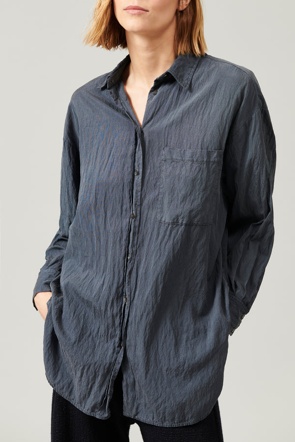 Silk blend over shirt with pocket | 1013.CFDTRYL210.15