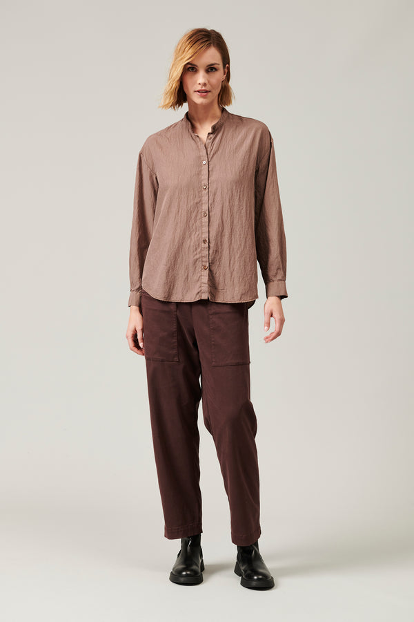 Silk blend mandarin collar shirt | 1013.CFDTRYL211.26