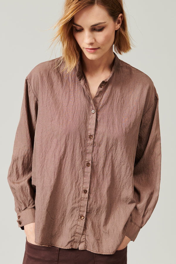 Silk blend mandarin collar shirt | 1013.CFDTRYL211.26