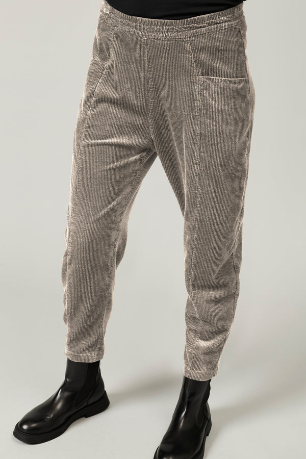 Comfort fit pant with elastic waist in viscose and stretch cotton corduroy | 1013.CFDTRYQ262.11