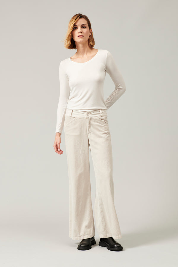 Pantalon palazzo en velours côtelé de viscose et coton stretch | 1013.CFDTRYQ263.21