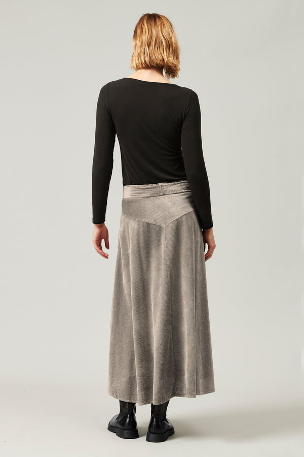 Long skirt with buttons in viscose and stretch cotton corduroy | 1013.CFDTRYQ266.11