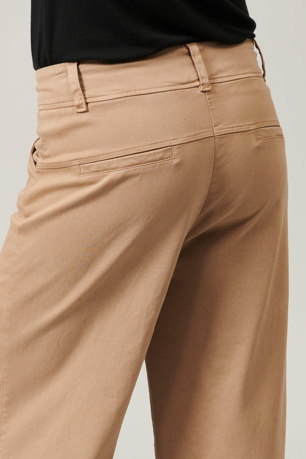 Pantalon large en viscose et coton stretch avec bas de jambe à bord franc | 1013.CFDTRYR274.22