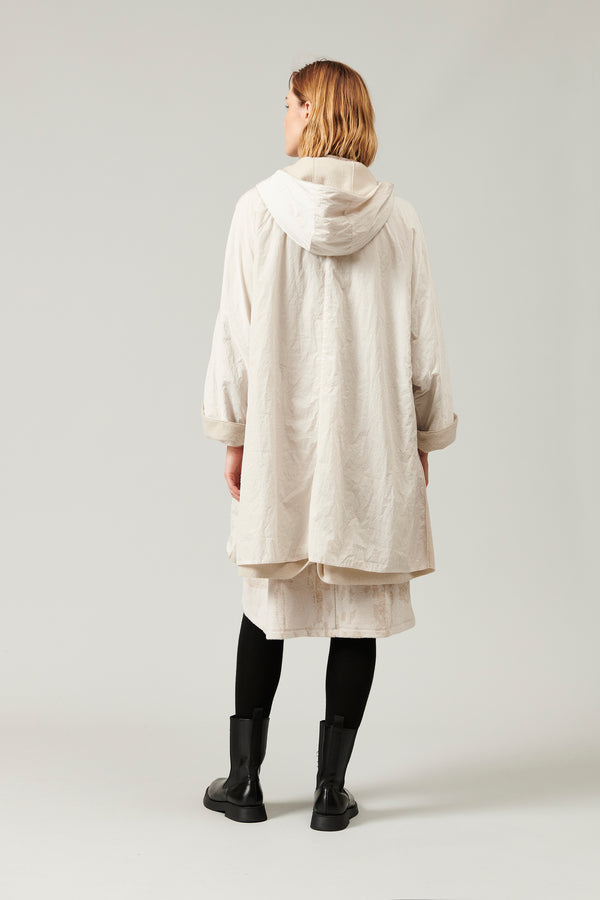 Oversize hooded cape in nylon lined in boiled wool | 1013.CFDTRYS284.21