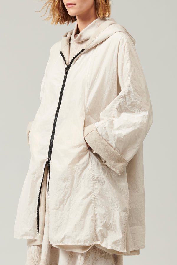 Oversize hooded cape in nylon lined in boiled wool | 1013.CFDTRYS284.21