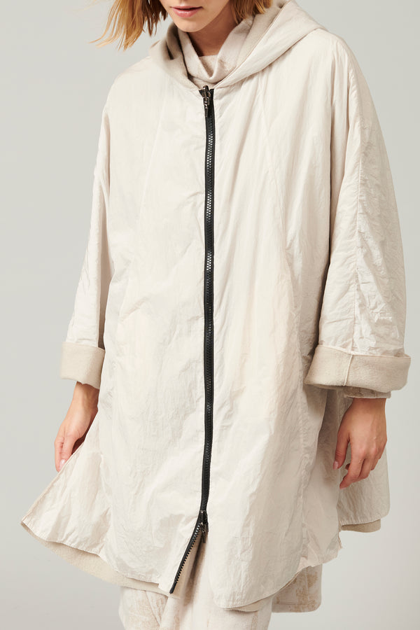 Oversize hooded cape in nylon lined in boiled wool | 1013.CFDTRYS284.21