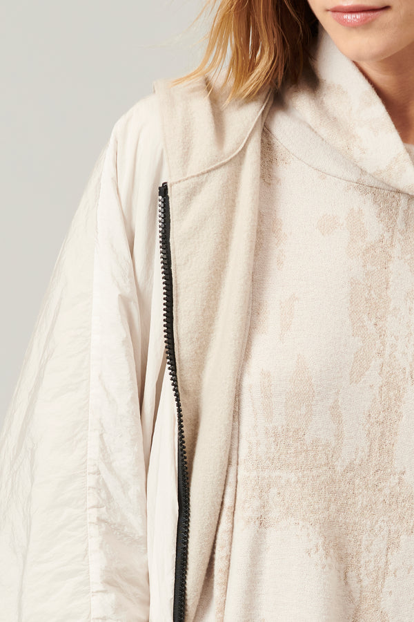 Oversize hooded cape in nylon lined in boiled wool | 1013.CFDTRYS284.21