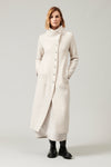 Long slim fit coat in boiled wool knit | 1013.CFDTRYX332.01