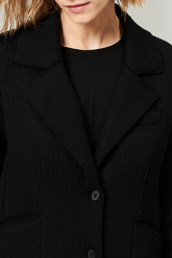 Regular fit lapel collar coat in boiled wool | 1013.CFDTRYX333.10