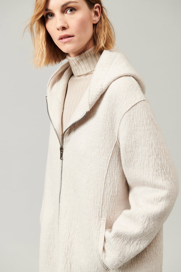 Comfort fit hooded jacket in boiled wool | 1013.CFDTRYX334.01