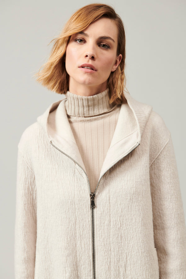 Comfort fit hooded jacket in boiled wool | 1013.CFDTRYX334.01