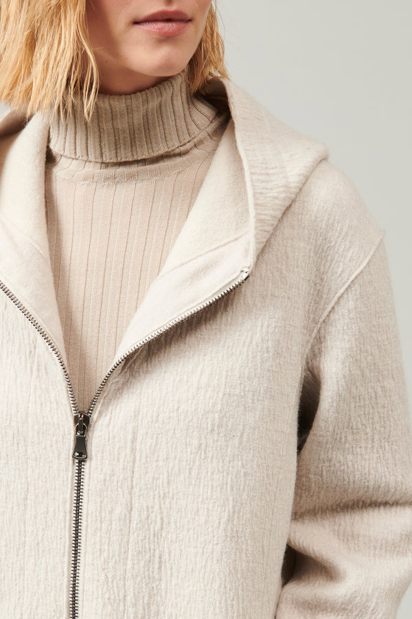 Comfort fit hooded jacket in boiled wool | 1013.CFDTRYX334.01