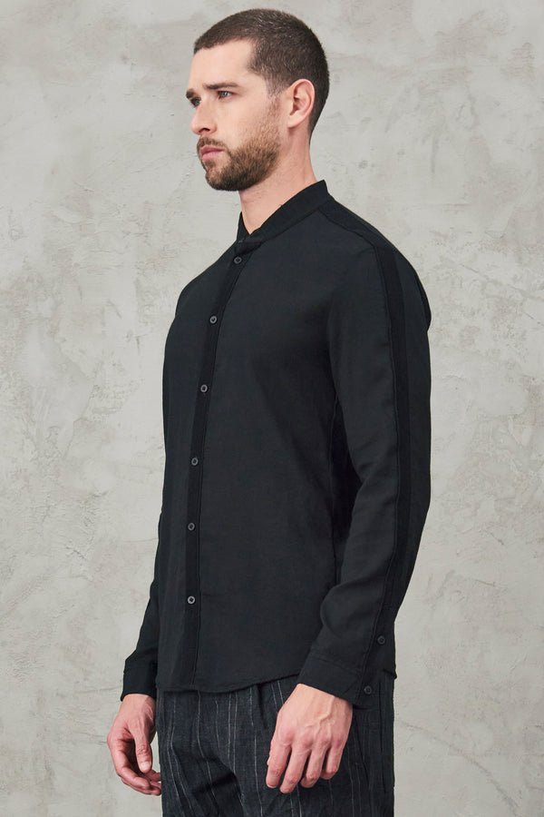 Regular-fit mandarin collar shirt in cotton, wool and cashmere | 1010.CFUTRVU301.U10