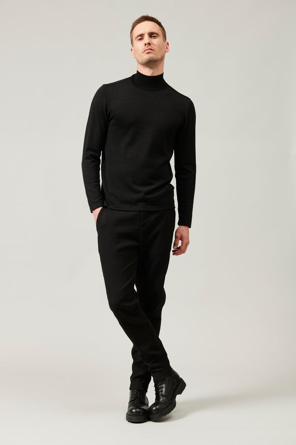 Plattierter pullover mit hohem kragen im regular fit aus viskose und wolle | 1013.CFUTRY13482.U312