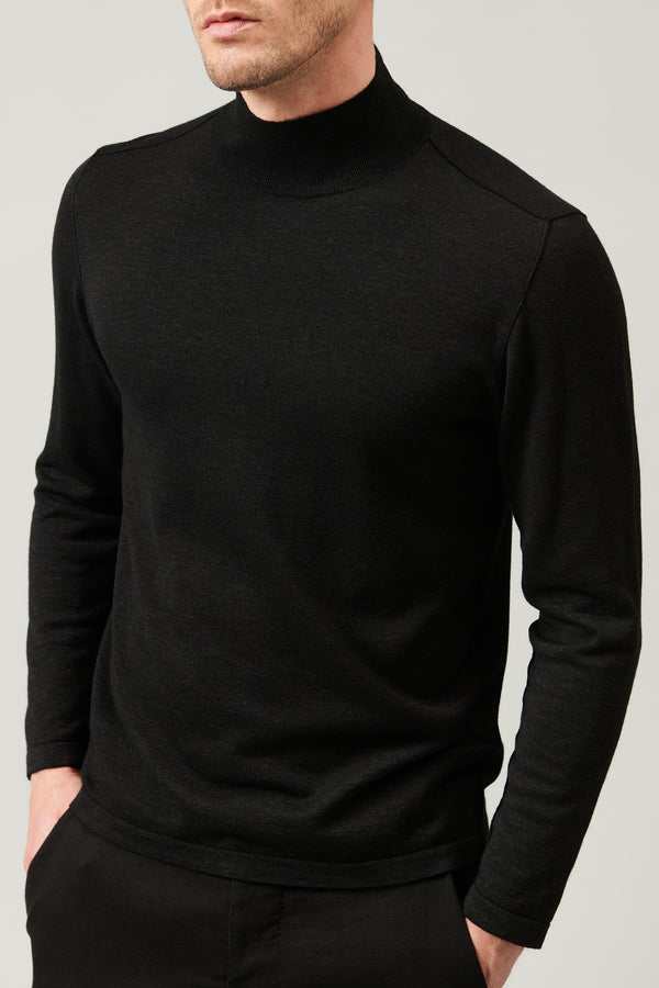 Plattierter pullover mit hohem kragen im regular fit aus viskose und wolle | 1013.CFUTRY13482.U312