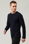 Longsleeve aus baumwolljersey mit strickkragen und saum mit rohschnitt | 1013.CFUTRY1363.U05