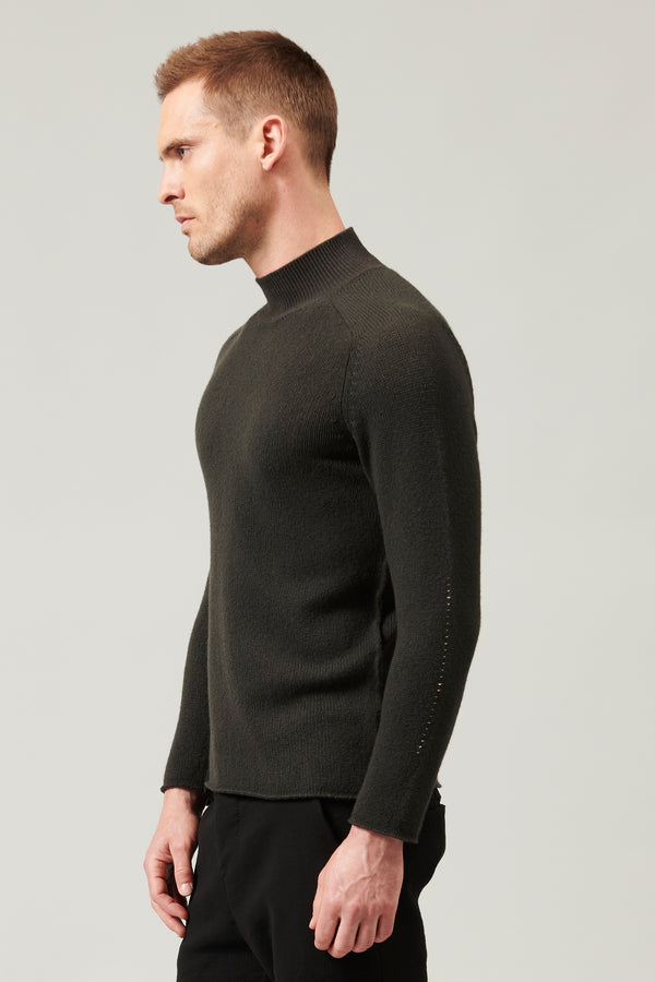 Pullover mit turtleneck aus schurwolle mit kontrastierenden garndetails | 1013.CFUTRY18531.U04