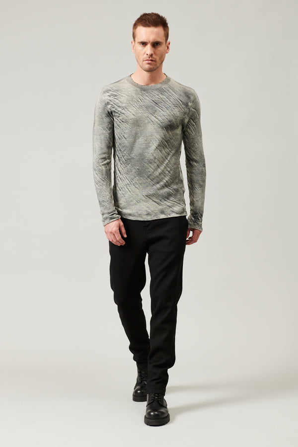 Pullover mit spray-design im regular fit aus schurwolle, gaufriert, mit kontrastierendem farbdetail | 1013.CFUTRY19541H.U301